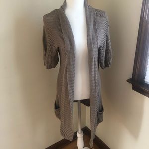 Abercrombie short sleeve open sweater tan color